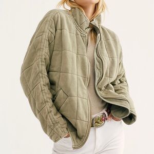 Free People Dolma Quilted Jacket in Pine Slumber